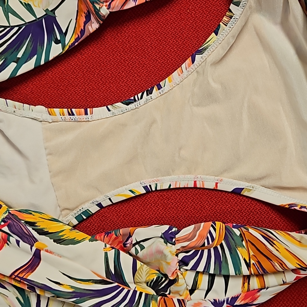 terra & sky multicolor tropical print swimsuit bottoms thigh hi cut 2X - Picture 4 of 8